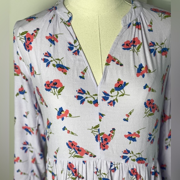 Anthropologie Maeve Juno Lilac Poppies Floral Spring Summer Tunic Dress XS - Picture 8 of 10